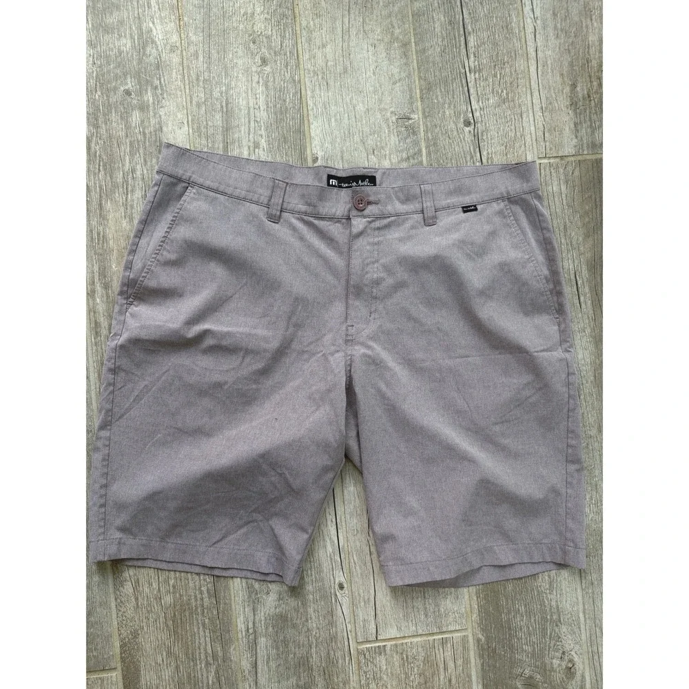 TravisMathew Beck Shorts Mens 38 Grey Excellent Heathered Performance Golf